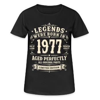 Cadeau du 49e anniversaire 1977 Homme Vintage Rétro - T-shirt respirant Femme - noir - Devant - AI Model Female 172 light (172cm)