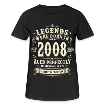18th Birthday Gift 2008 Man Vintage Retro - Women's Breathable T-Shirt - black - Front - AI Model Female 172 light (172cm)