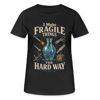 Glasbläser Je fais des choses fragiles à la dure - T-shirt respirant Femme - noir - Devant - AI Model Female 172 light (172cm)
