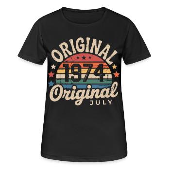 Original Juillet 1974 Anniversaire Vintage Retro - T-shirt respirant Femme - noir - Devant - AI Model Female 172 light (172cm)