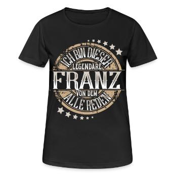 Franz - Frauen T-Shirt atmungsaktiv - Schwarz - Vorne - AI Model Female 172 light (172cm)
