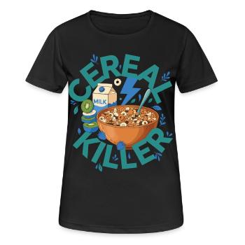 Frühstück Lustiger Brunch Kaffee Müsli Killer-Essen - Frauen T-Shirt atmungsaktiv - Schwarz - Vorne - AI Model Female 172 light (172cm)