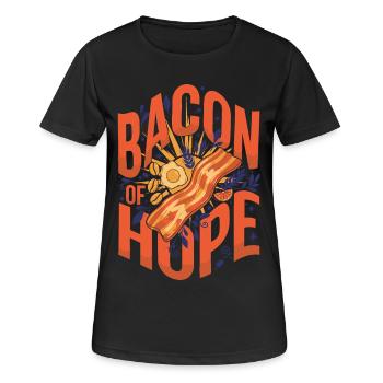 Frühstück Speck der Hoffnung Lustiger Brunch Kaffee Essen - Frauen T-Shirt atmungsaktiv - Schwarz - Vorne - AI Model Female 172 light (172cm)
