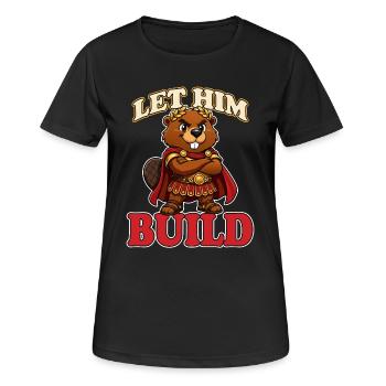 Laissez-le construire une mascotte drôle de mème de castor romain - T-shirt respirant Femme - noir - Devant - AI Model Female 172 light (172cm)