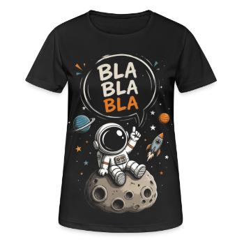 Astronaute Blabla sur la Lune - T-shirt respirant Femme - noir - Devant - AI Model Female 172 light (172cm)
