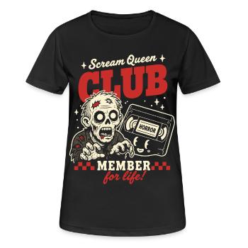 Scream Queen Club Horror Fan - Frauen T-Shirt atmungsaktiv - Schwarz - Vorne - AI Model Female 172 light (172cm)