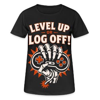 Monter de niveau ou se déconnecter Gaming Skeleton - T-shirt respirant Femme - noir - Devant - AI Model Female 172 light (172cm)