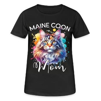 Maman Maine Coon - T-shirt respirant Femme - noir - Devant - AI Model Female 172 light (172cm)