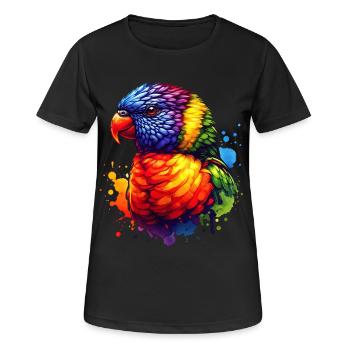 Forest lorikeet motif - Women's Breathable T-Shirt - black - Front - AI Model Female 172 light (172cm)