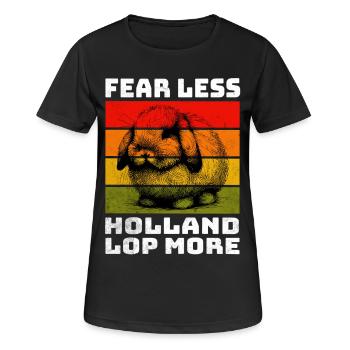 Holland Lop Lapin Nain Bélier Lapin - T-shirt respirant Femme - noir - Devant - AI Model Female 172 light (172cm)