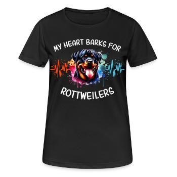 Rottweiler Heart Line - Women's Breathable T-Shirt - black - Front - AI Model Female 172 light (172cm)