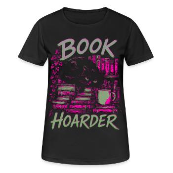 Collectionneur de livres Horde de Chat Couleurs néon - T-shirt respirant Femme - noir - Devant - AI Model Female 172 light (172cm)