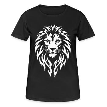 Löwe Tribal Tattoo Style - Frauen T-Shirt atmungsaktiv - Schwarz - Vorne - AI Model Female 172 light (172cm)