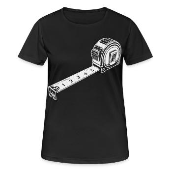 tape measure - Women's Breathable T-Shirt - black - Front - AI Model Female 172 light (172cm)