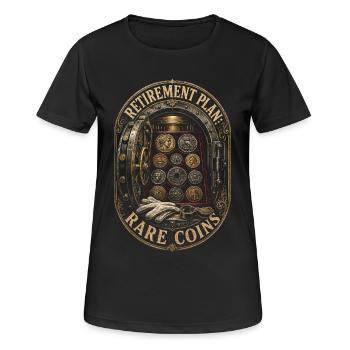Plan de retraite Numismatics pour collectionneurs de pièces rares - T-shirt respirant Femme - noir - Devant - AI Model Female 172 light (172cm)