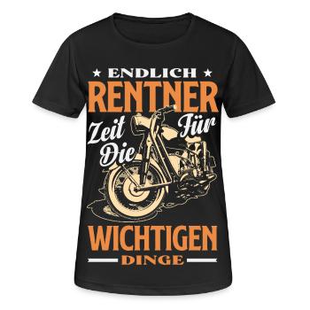 Endlich Rentner Wichtige Dinge - Frauen T-Shirt atmungsaktiv - Schwarz - Vorne - AI Model Female 172 light (172cm)