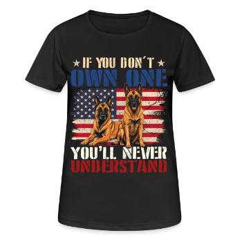 Tu ne comprendras jamais le malinois belge - T-shirt respirant Femme - noir - Devant - AI Model Female 172 light (172cm)