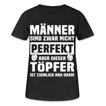 Töpfer - Frauen T-Shirt atmungsaktiv - Schwarz - Vorne - AI Model Female 172 light (172cm)