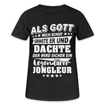 Jongleur - Frauen T-Shirt atmungsaktiv - Schwarz - Vorne - AI Model Female 172 light (172cm)