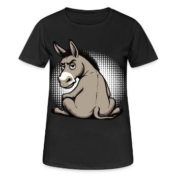 Esel Eselchen Eselhalter Muli Langohresel Muli - Frauen T-Shirt atmungsaktiv - Schwarz - Vorne - AI Model Female 172 light (172cm)