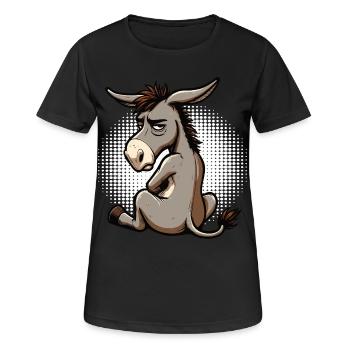 Esel Eselchen Eselhalter Muli Langohresel Muli - Frauen T-Shirt atmungsaktiv - Schwarz - Vorne - AI Model Female 172 light (172cm)