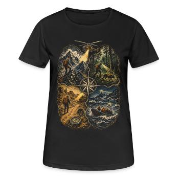 Équipe de secours - T-shirt respirant Femme - noir - Devant - AI Model Female 172 light (172cm)