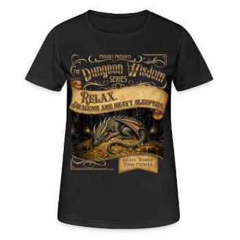 Sagesse du Dragon Endormi - T-shirt respirant Femme - noir - Devant - AI Model Female 172 light (172cm)