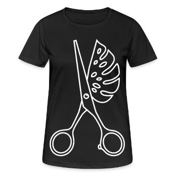 Scissors & Monstera - Women's Breathable T-Shirt - black - Front - AI Model Female 172 light (172cm)