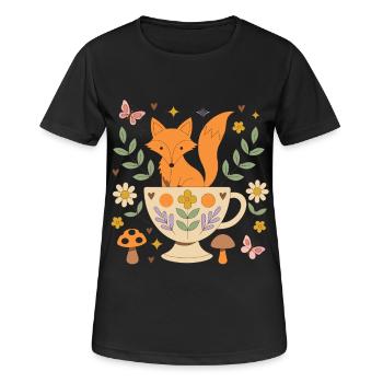 Cozy Fox Teacup - Women's Breathable T-Shirt - black - Front - AI Model Female 172 light (172cm)
