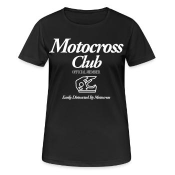 Motocross - Frauen T-Shirt atmungsaktiv - Schwarz - Vorne - AI Model Female 172 light (172cm)