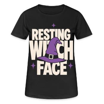 Chapeau de Sorcière au Visage de Sorcière au repos - T-shirt respirant Femme - noir - Devant - AI Model Female 172 light (172cm)