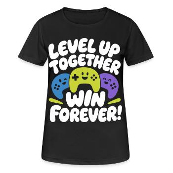Level Up Together Win Forever - Women's Breathable T-Shirt - black - Front - AI Model Female 172 light (172cm)