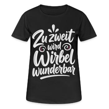 Zu zweit wird Wirbel wunderbar – Paarliebe - Frauen T-Shirt atmungsaktiv - Schwarz - Vorne - AI Model Female 172 light (172cm)