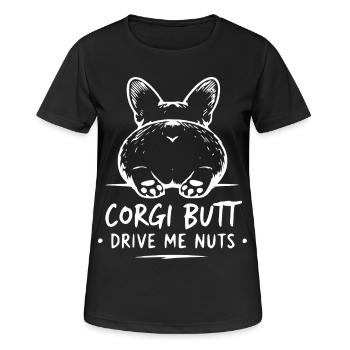 Le derrière du corgi me rend fou - T-shirt respirant Femme - noir - Devant - AI Model Female 172 light (172cm)