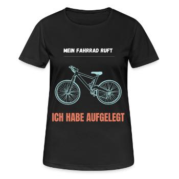 Mein Fahrrad ruft aufgelegt - Frauen T-Shirt atmungsaktiv - Schwarz - Vorne - AI Model Female 172 light (172cm)