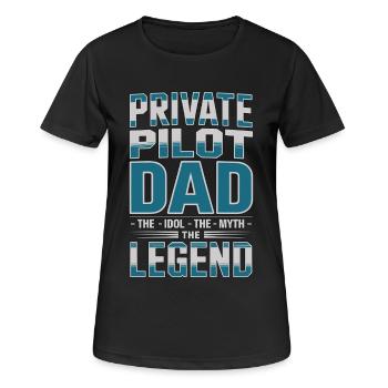 Pilote privé Papa L’idole L’Instructeur de vol - T-shirt respirant Femme - noir - Devant - AI Model Female 172 light (172cm)