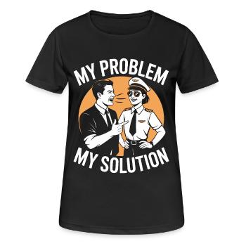Private Pilot My Problem My Pictogram Mom Dad - Women's Breathable T-Shirt - black - Front - AI Model Female 172 light (172cm)