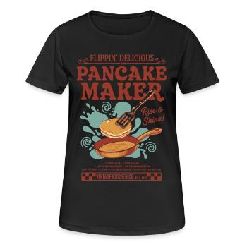 Machine à pancakes pour le petit-déjeuner Flippin Delicious Rise et - T-shirt respirant Femme - noir - Devant - AI Model Female 172 light (172cm)