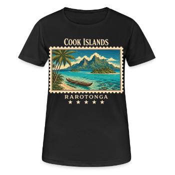 Marque de voyage vintage Rarotonga des Îles Cook - T-shirt respirant Femme - noir - Devant - AI Model Female 172 light (172cm)
