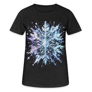 Flocon de Neige Cristal Glacé Splash Art - T-shirt respirant Femme - noir - Devant - AI Model Female 172 light (172cm)