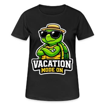 Cool Turtle Vacation Summer Saying Vacation - Women's Breathable T-Shirt - black - Front - AI Model Female 172 light (172cm)
