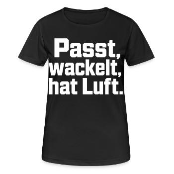 Fits Wobbles Has Air Saying Artisan Humor - Women's Breathable T-Shirt - black - Front - AI Model Female 172 light (172cm)