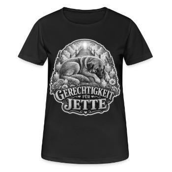 Gerechtigkeit für Jette Hundemotiv - Frauen T-Shirt atmungsaktiv - Schwarz - Vorne - AI Model Female 172 light (172cm)