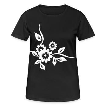 Fleurs blanches - T-shirt respirant Femme - noir - Devant - AI Model Female 172 light (172cm)