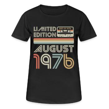 Cassette | Meilleur d’août 1976 | Édition limitée - T-shirt respirant Femme - noir - Devant - AI Model Female 172 light (172cm)