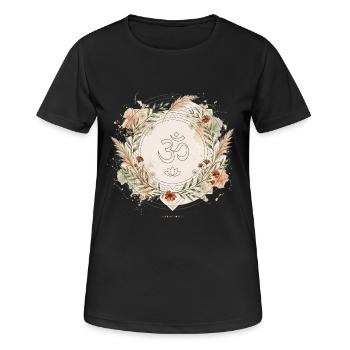 Om Lotus Mandala Yoga Boho Zen - T-shirt respirant Femme - noir - Devant - AI Model Female 172 light (172cm)