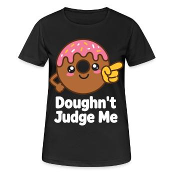 Ne me juge pas – humour de beignet - T-shirt respirant Femme - noir - Devant - AI Model Female 172 light (172cm)