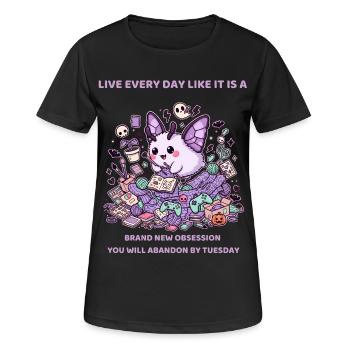 Toute nouvelle obsession abandonnée par mardi - T-shirt respirant Femme - noir - Devant - AI Model Female 172 light (172cm)