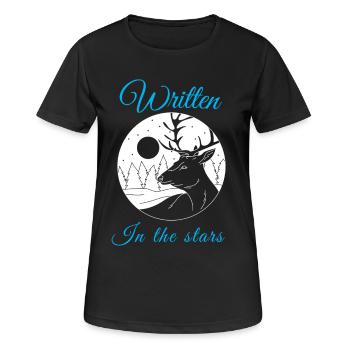 Écrit dans les étoiles, écrivain indépendant - T-shirt respirant Femme - noir - Devant - AI Model Female 172 light (172cm)