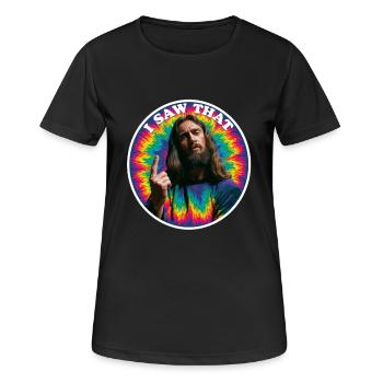 J’ai vu ce moment tie-dye - T-shirt respirant Femme - noir - Devant - AI Model Female 172 light (172cm)